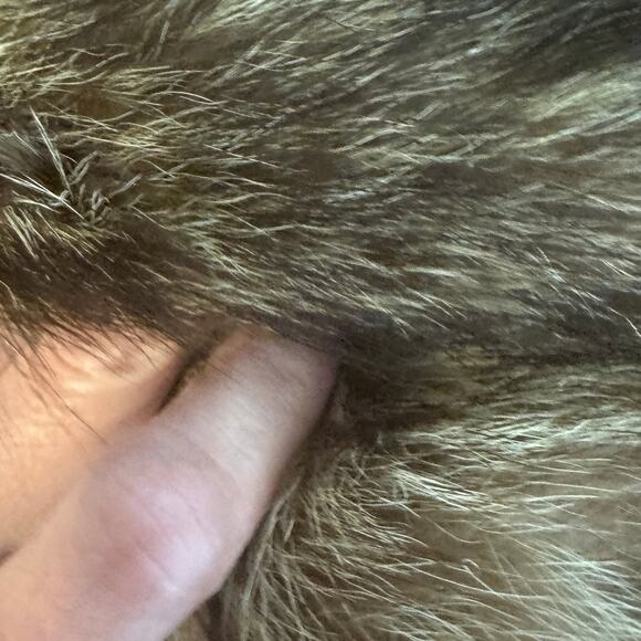 Vintage Petite Raccoon Fur Coat XS Cutter Jacket Real Fur Distressed - Picture 5 of 16